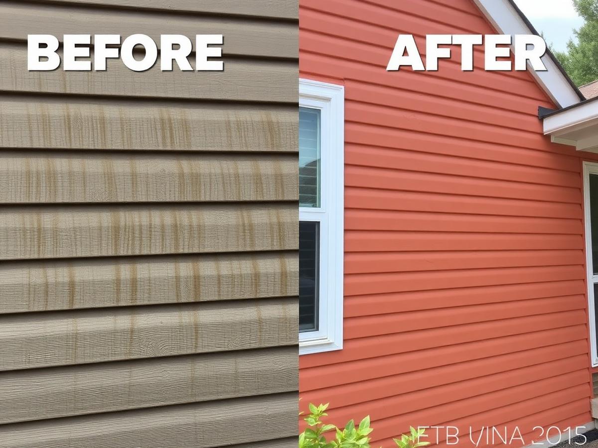 Before and after house siding wash